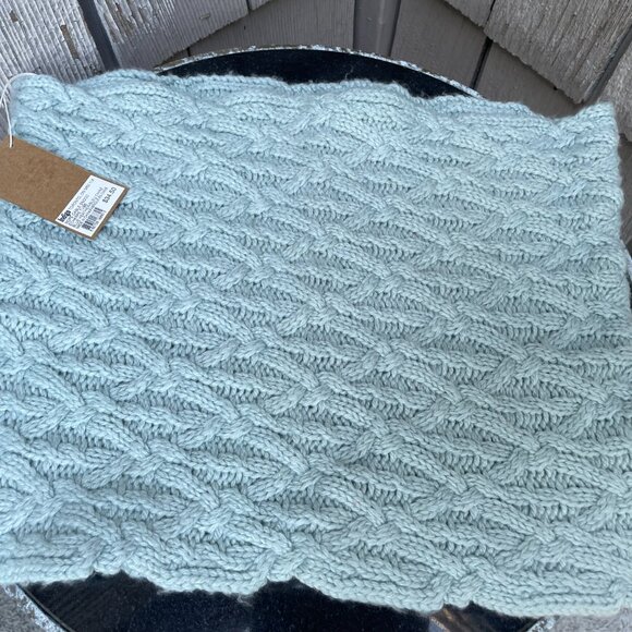 Knitted Cowl & Headband Indigo Cable Snood Blue Heather New Tags. - Picture 2 of 12